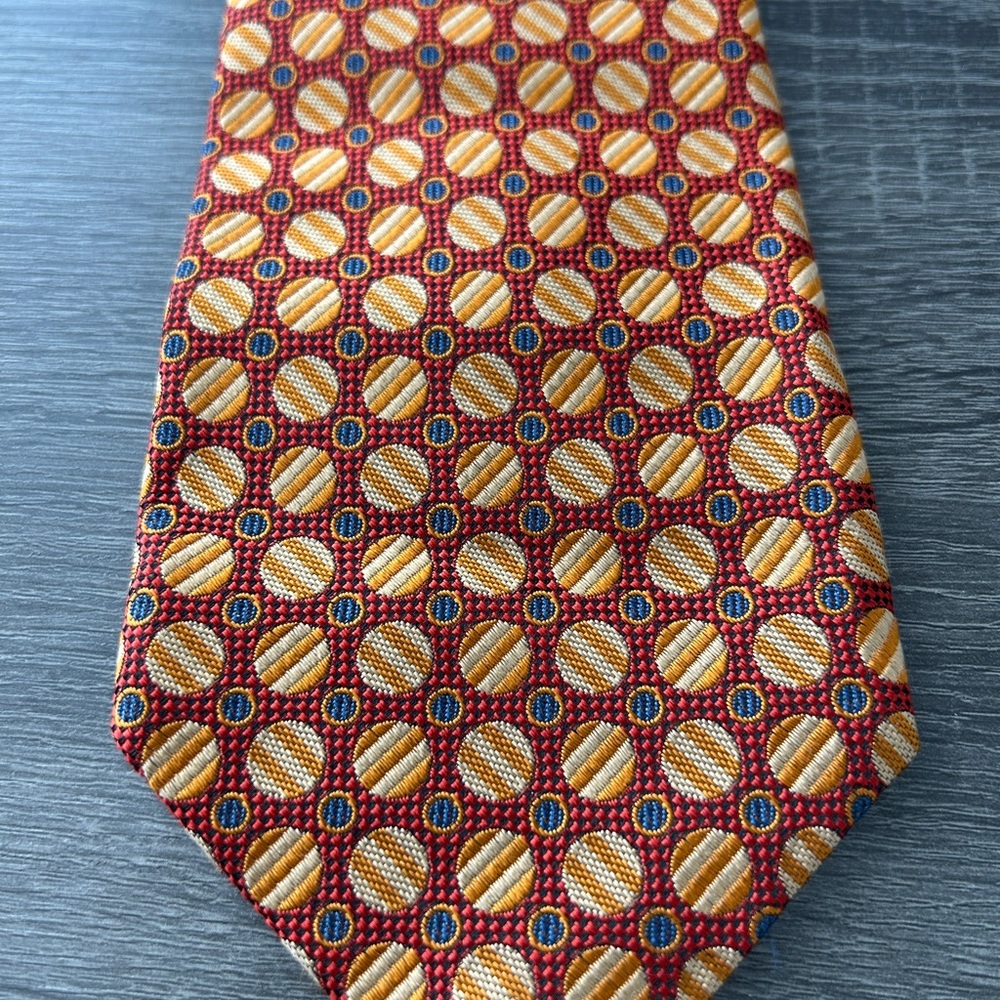 Robert Talbott 'Best of Class for Nordstrom-Red/Gold Geometric  Sz 60inch/4 Inch